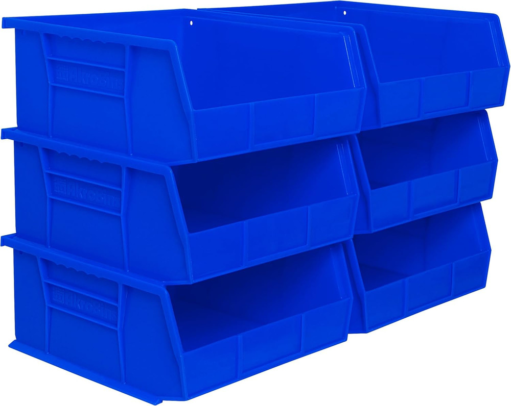30235 Akrobins Plastic Storage Bins, Space-Saving Stackable Bins for Garage, Pan