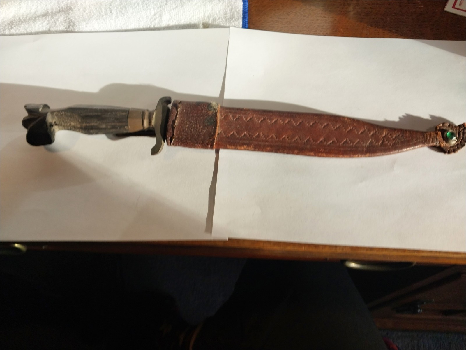 WWII Philippines Fighting Knife and sheath 1945 great shape "Bowie"