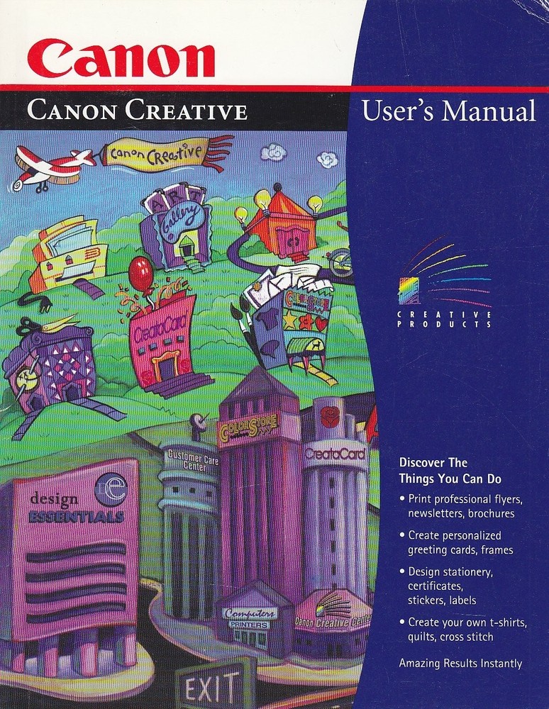 Canon Creative User's With CD-Rom Software Brand New