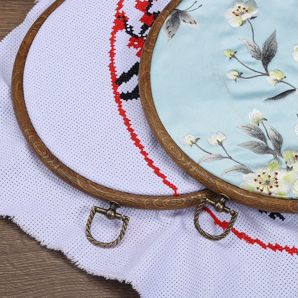 4 Pack Embroidery Hoops Circle Oval Rectangular Octagonal Cross Stitch Ring