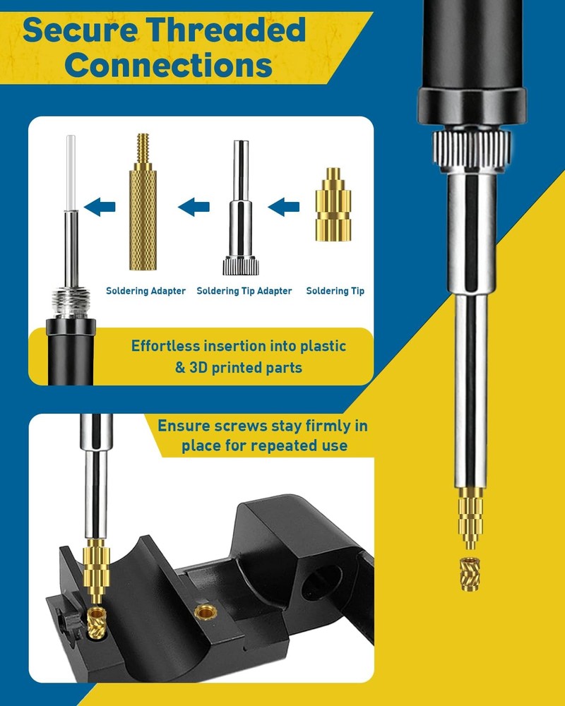 Vibit 451 Pcs Threaded Inserts for 451 (Threaded Ket), Gold