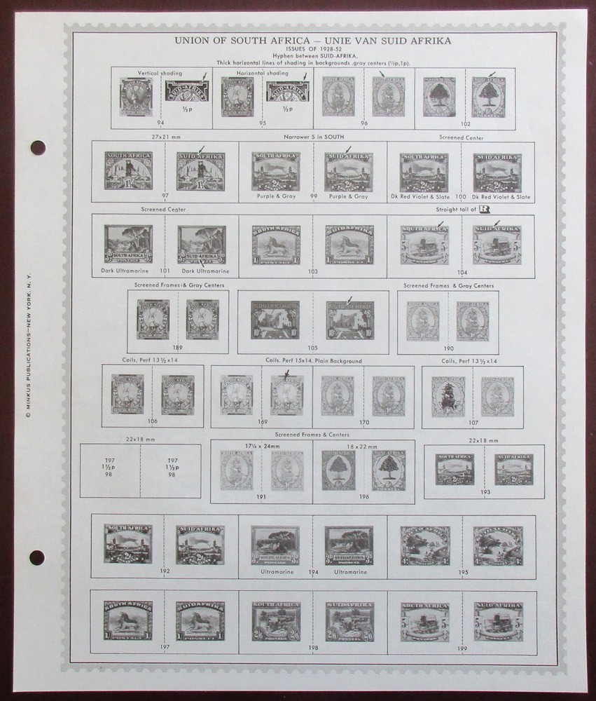 South Africa: Clean Set of Unused Minkus Supreme Global Pages to 1969