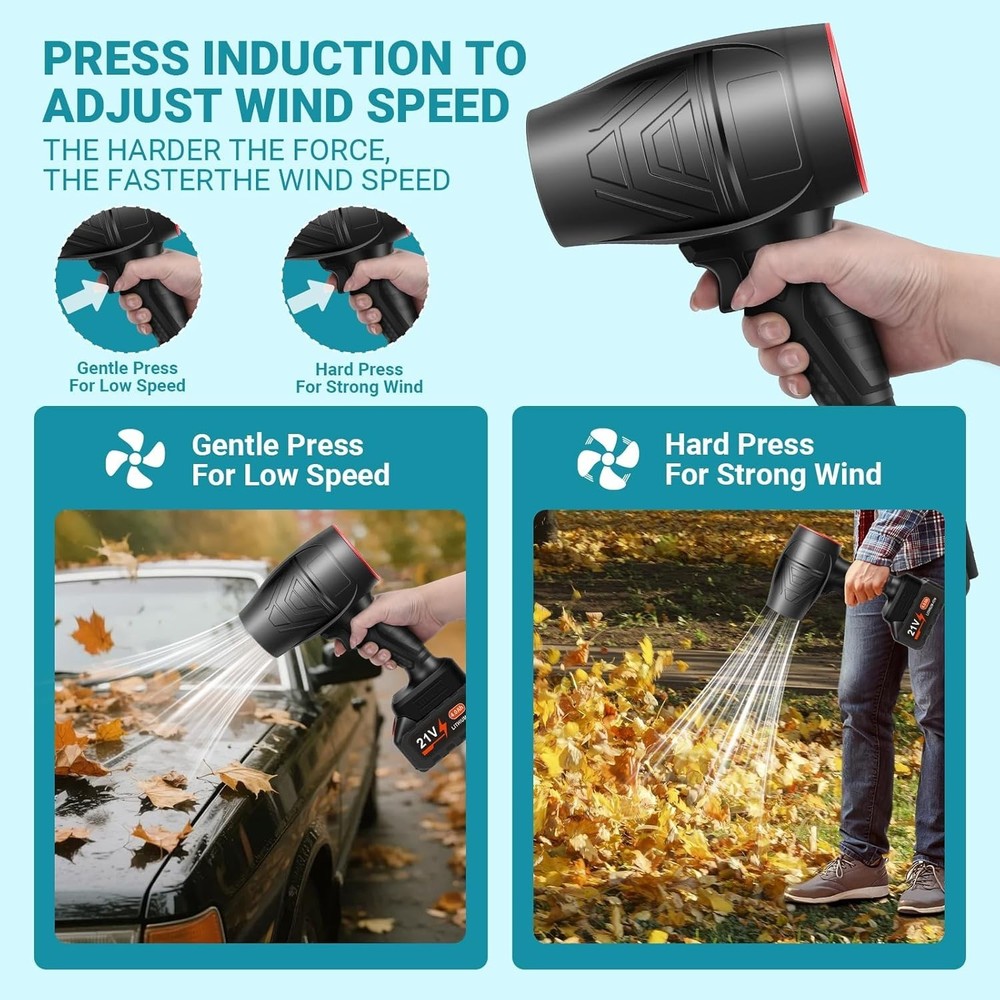 2025 Upgraded Leaf Blower with Dual 21V Batteries & Efficient Clean Technology