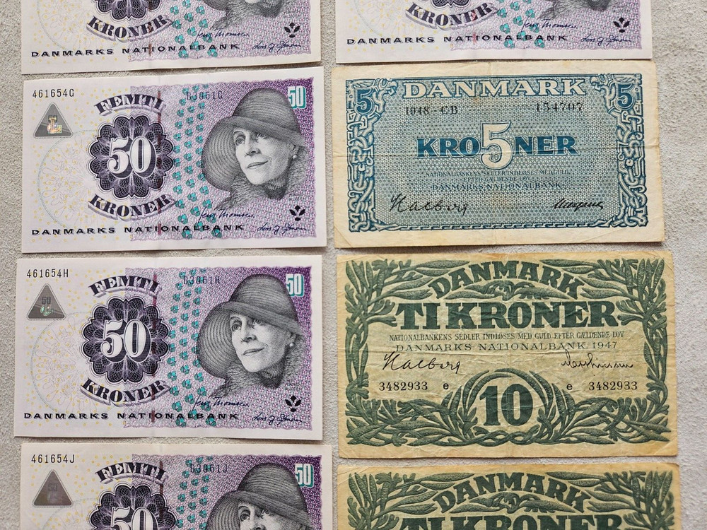 Denmark 275 Kroner Lot Banknotes