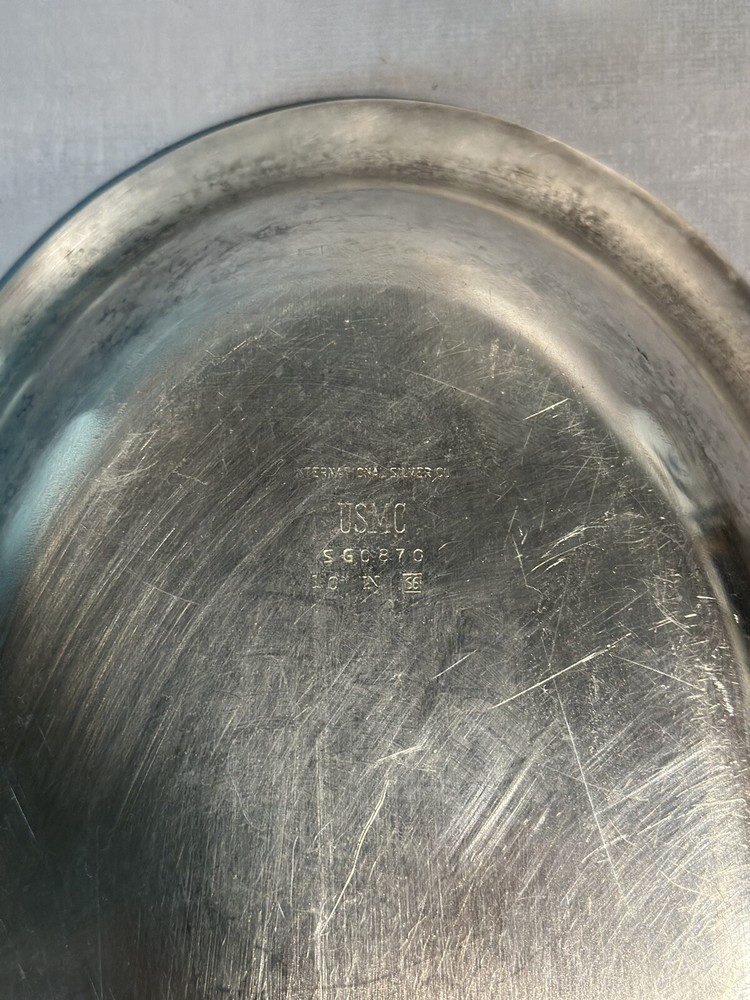 International Silver Co. Silver Plated USMC Uncovered 10” Serving Dish