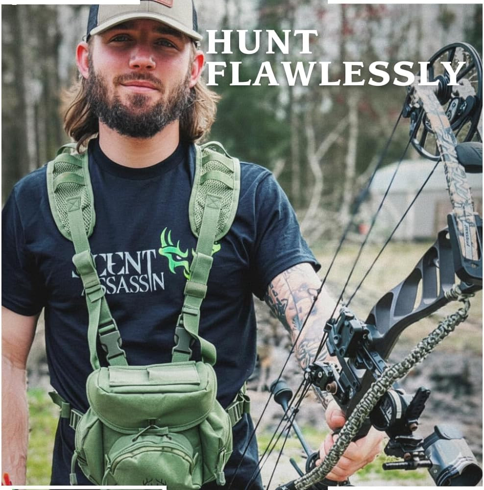 Binocular Harness Chest Pack - Lightweight Bino Harness with Rangefinder Pouch,