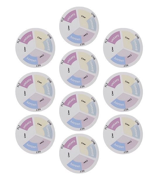 Spike Drink Test Spots (GHB, FLZ, BZO) 10 Tests