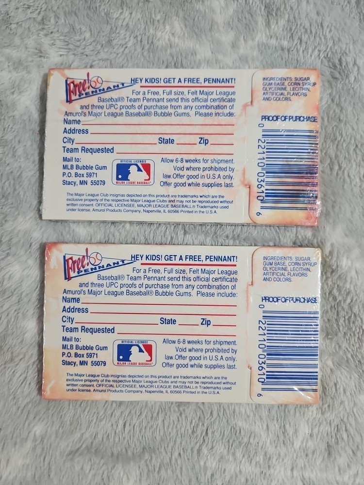 2 Vintage 1994 Amurol BAT RACK Bubble Gum Box Candy Container MLB