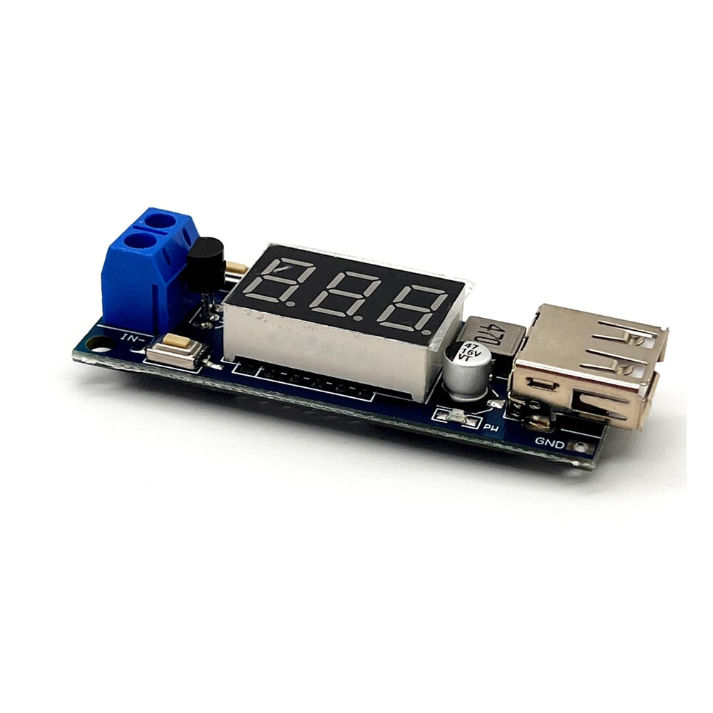 6PCS DC-DC Step Down Buck Converter to 5V USB Module - With Voltmeter