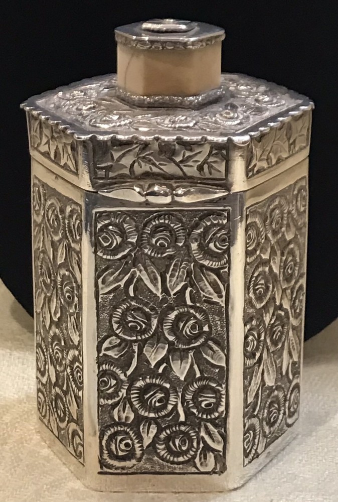 Antique 800 Silver Repousse Box