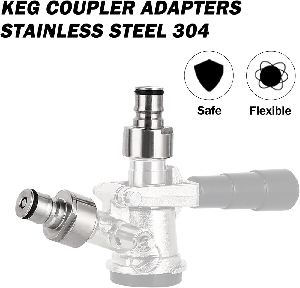 Keg Coupler Adapter Sankey to Ball Lock Quick Disconnect Conversion Kit for H...