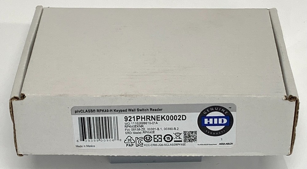 HID piv CLASS RPK40-H Keypad Wall Switch Reader(921PHRNEK002D)