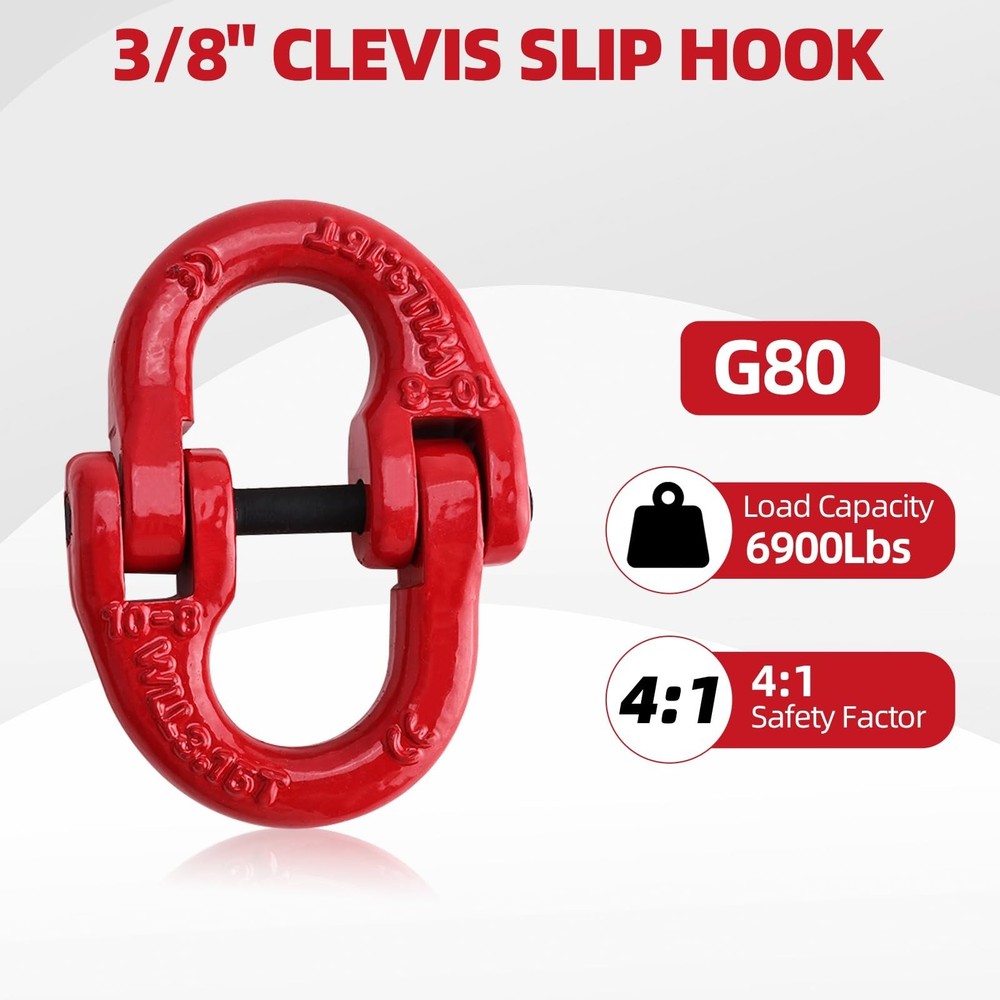 NORJIN 4 Pack 3/8" Clevis Slip Hooks