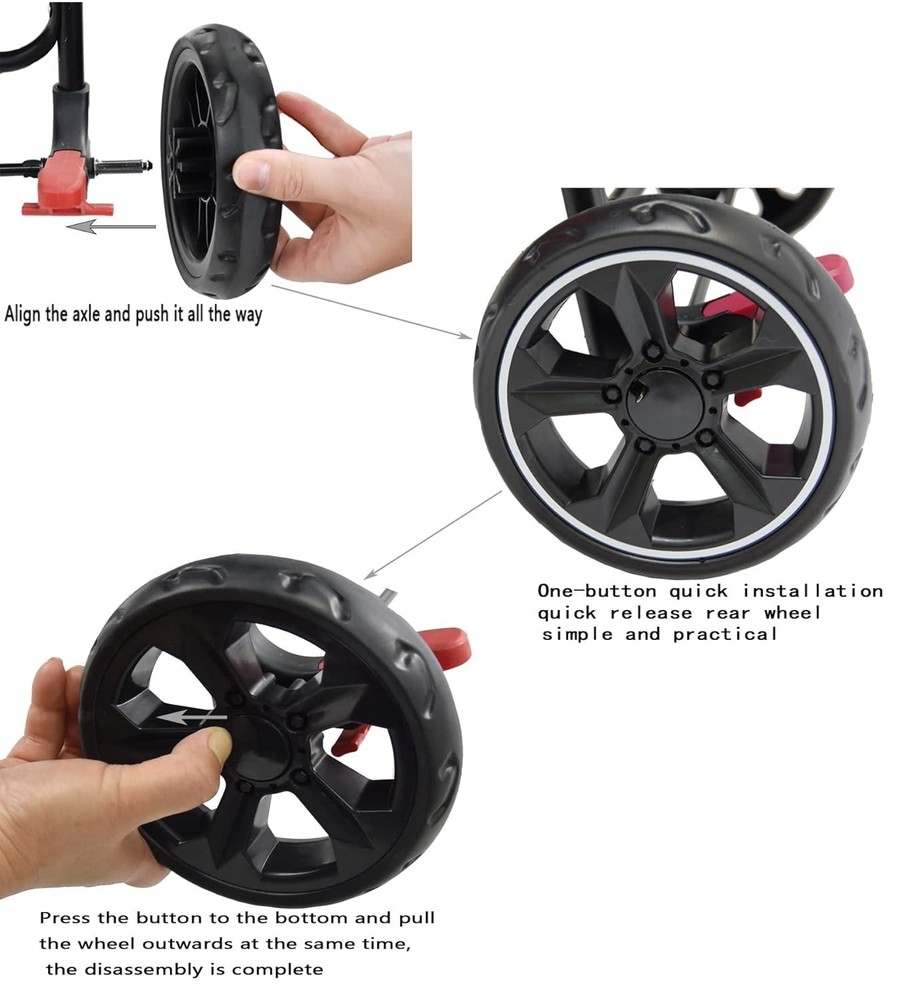 Durable High-Density Foam Wheels for 3 Wheel Pet Strollers - Easy Installation