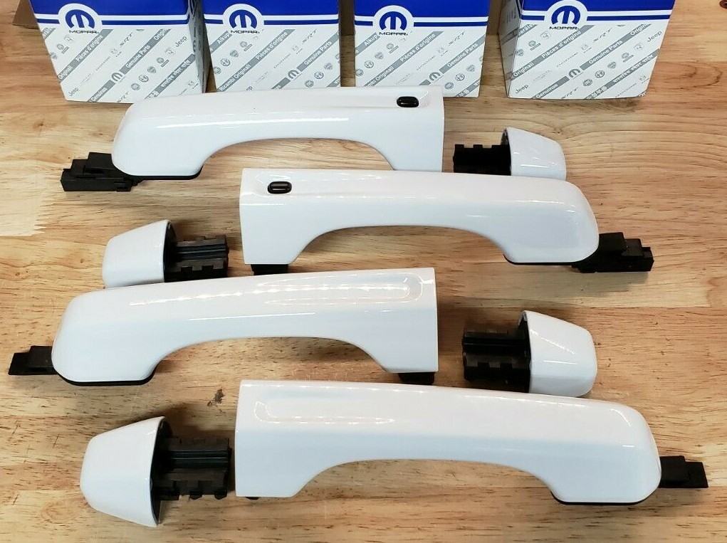 NEW 2018-2026 Jeep Wrangler JLU, Gladiator BRIGHT WHITE (PW7) Door Handles, OEM