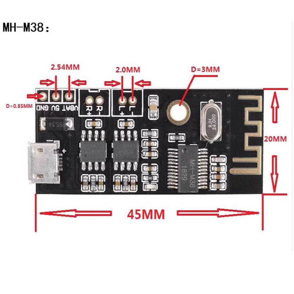 2X MH38 Wireless Bluetooth Audio Module MP3 Receiver Lossless Decoder Boards DIY