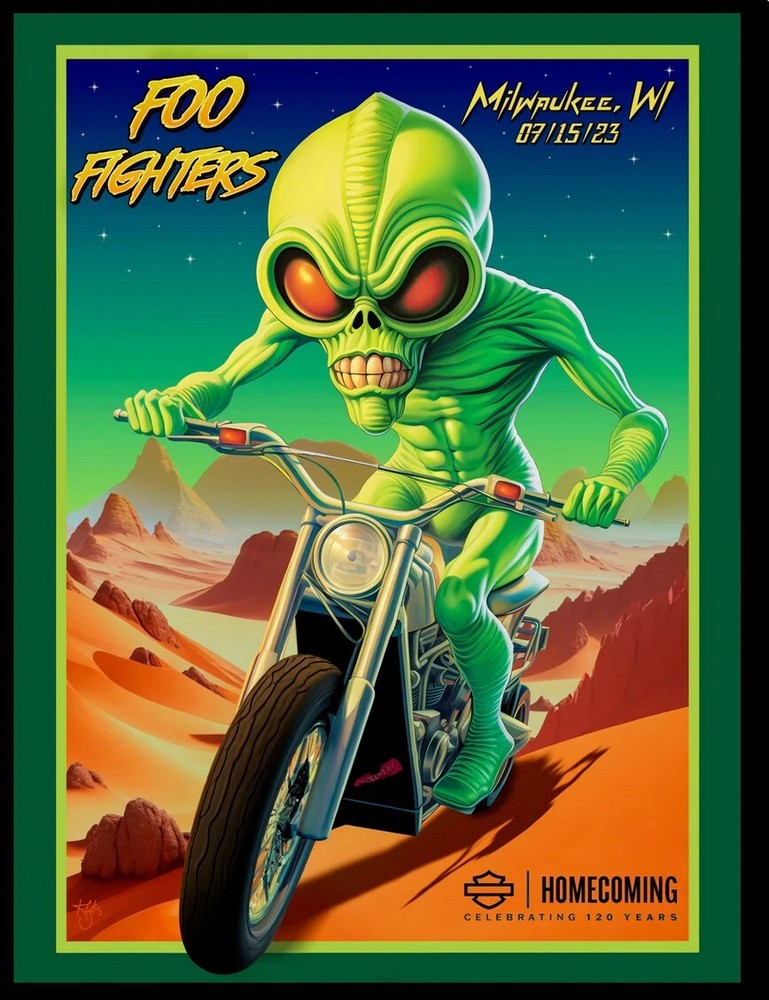 Foo Fighters Poster - #/100 - Milwaukee 2023 - AP KUJAKU