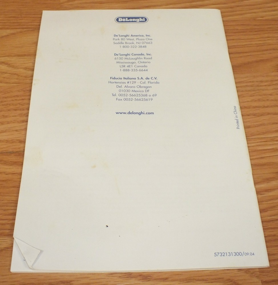 *Replacement* Manual Only for DeLonghi (BAR32) Black Coffee Maker **READ**