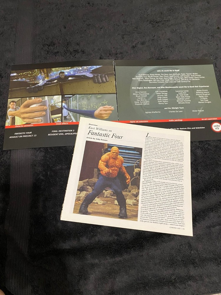 FANTASTIC FOUR 2005 article Thanks to Visual Effects team, Chris Evans, Marvel