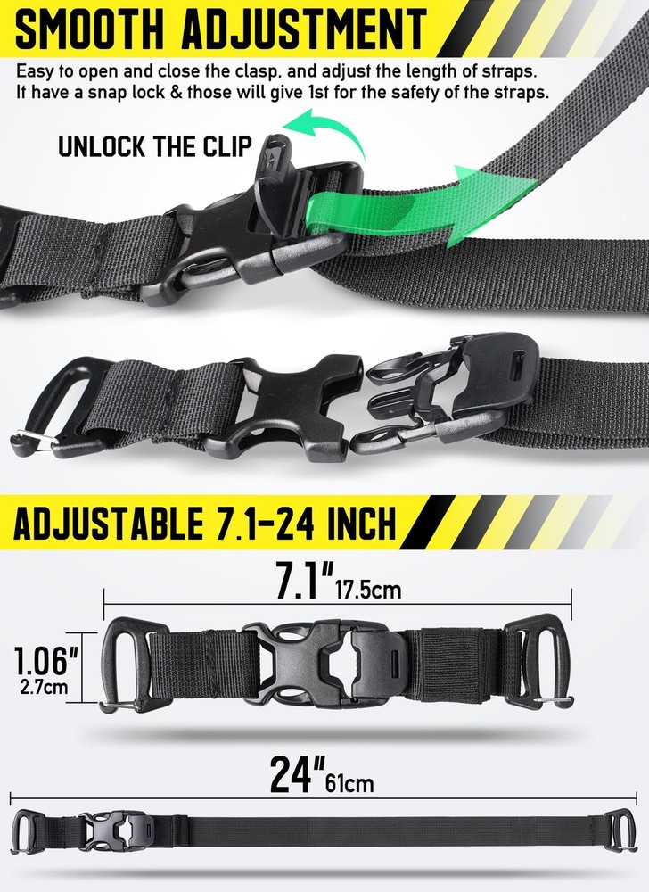 Pitozer Molle Backpack Straps Tactical Rush Tier System Black 2Packs