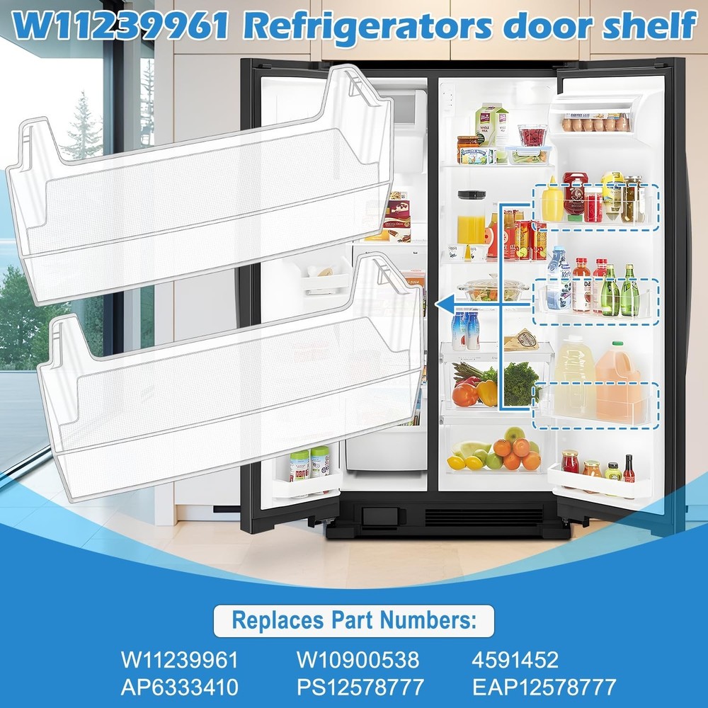 (2 PACK) [UPGRADED] W11239961 Refrigerator Door Shelf Replacement Compatible ...