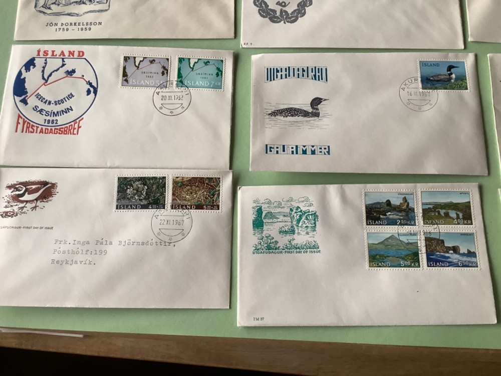 Iceland first day covers 11 items Ref A1928