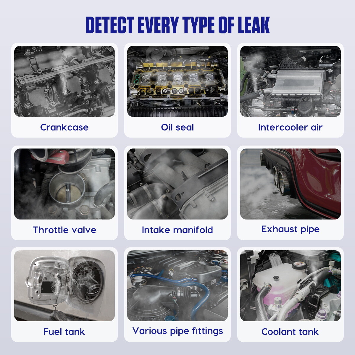 Auto EVAP Smoke Machine Fuel Pipe Systems Leakage Detector Built-in Air Pump