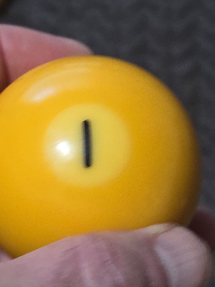 🎱Vintage Replacement Belgian(#1) Pool Ball~Billiards Solid Yellow Ball 2"