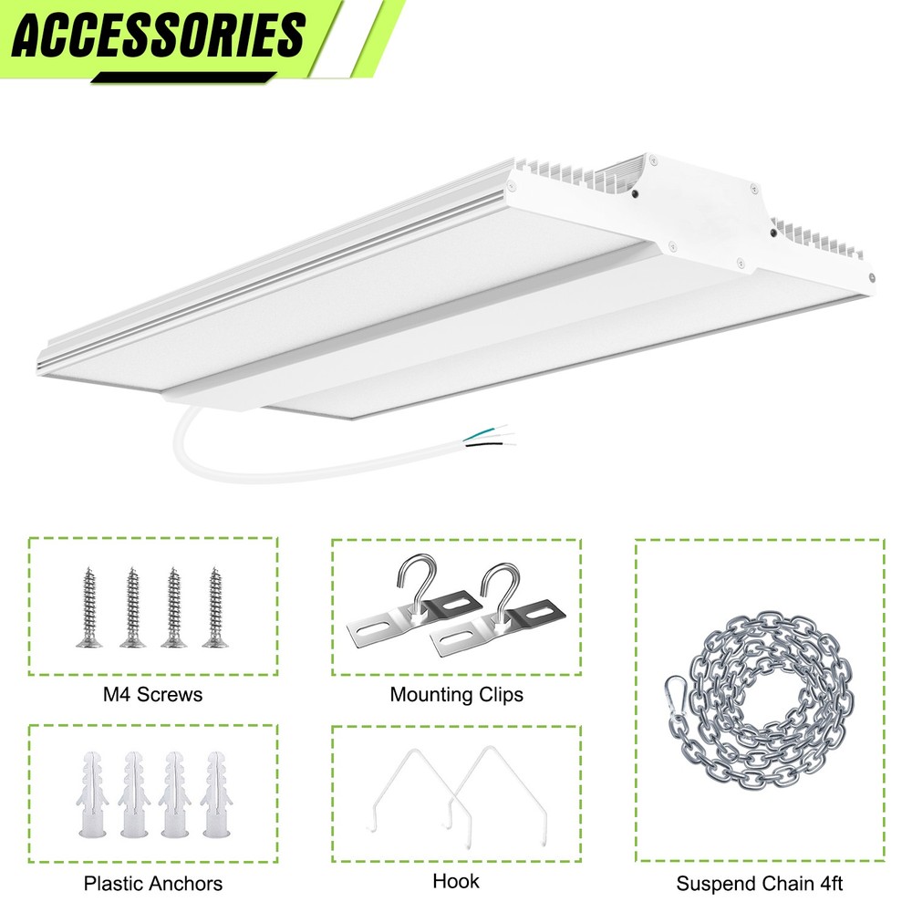 400 Watts LED Linear High Bay Light Warehouse Workshop Lighting 5000K Daylight