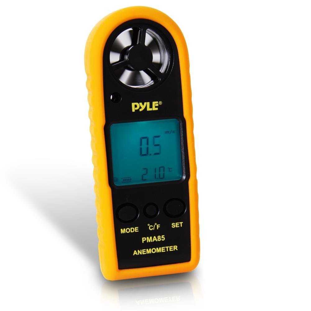 Pyle Digital Anemometer Handheld Thermometer - Portable Handheld Meter, Wind