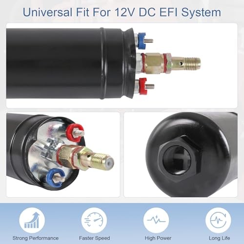 External Inline Fuel Pump Electric 300LPH High Flow 12V Replacement For