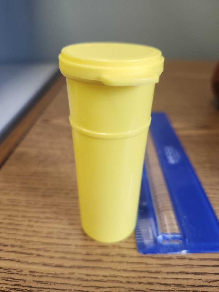 Plastic Vial With Attached Lid. 2 Oz. Seed Saver Storage