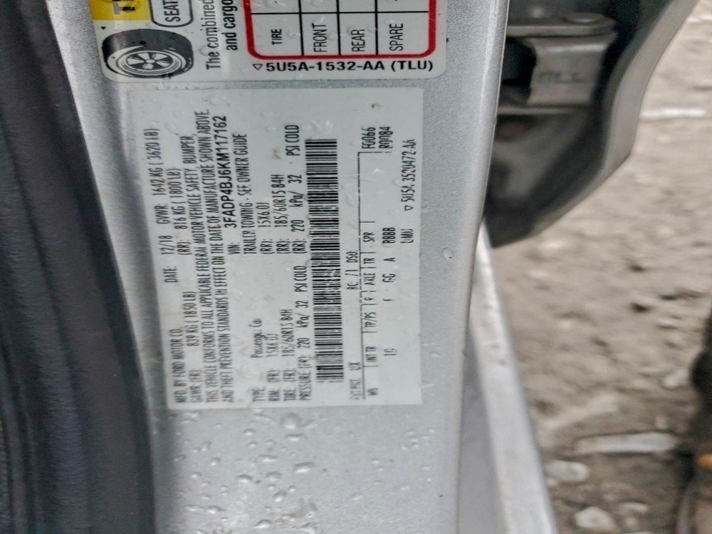 FIESTA 2019 Transmission Shift 741081