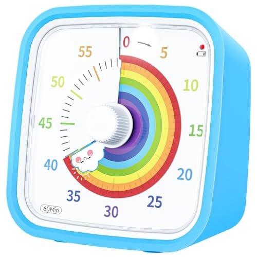 60-Minute Visual Countdown Timer with Protective Case - Silent Time Management T