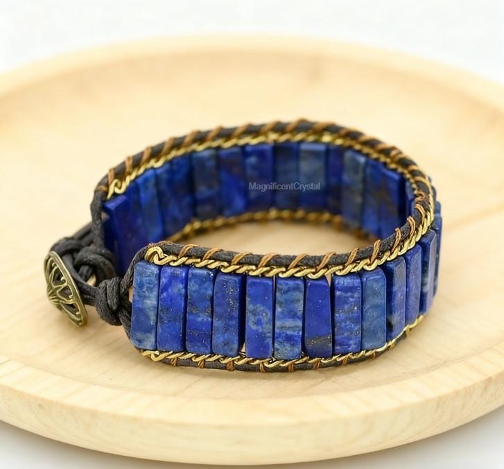 Premium Lapis Lazuli Bracelet Genuine Natural Stone Balance Handmade Jewelry