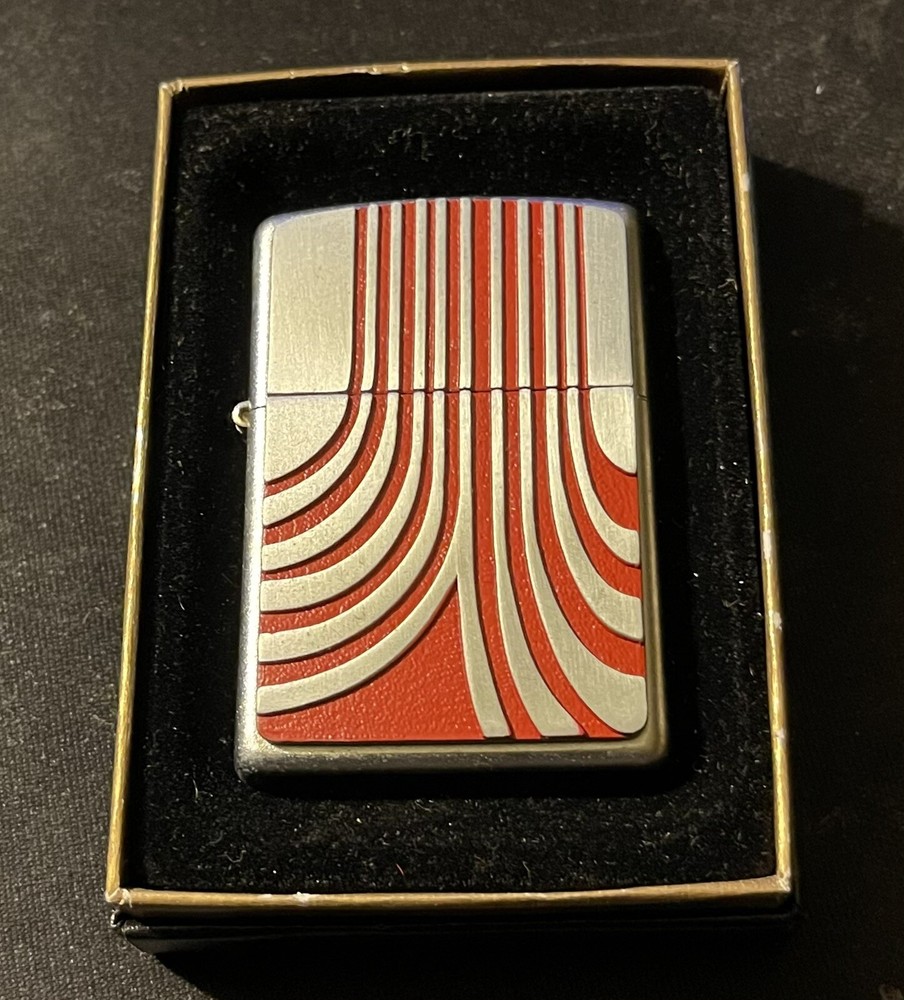 Zippo Lighter Separate Paths Red Emblem 2002 Design
