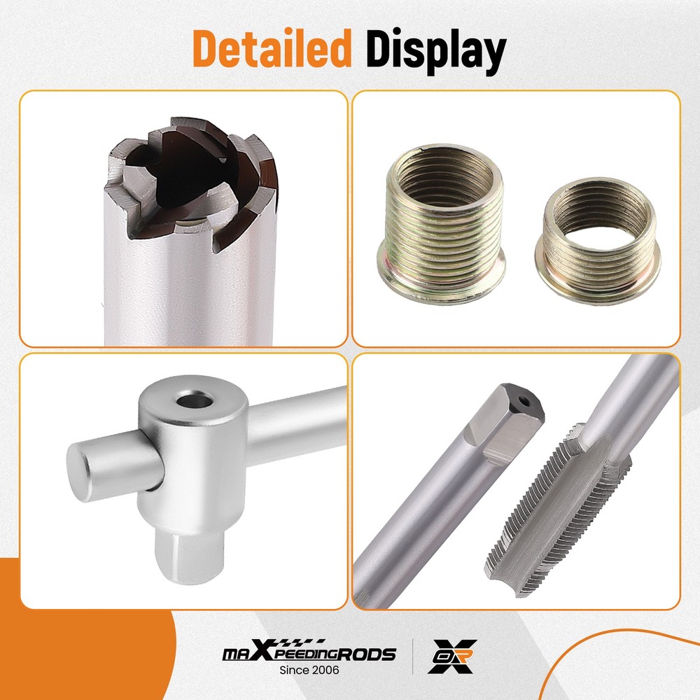 26pc 14mm Spark Plug Thread Tool Set - Fix Stripped Holes in Engine Blocks