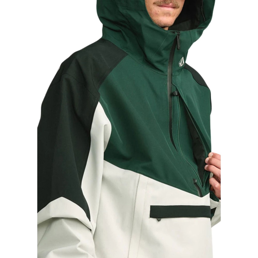 Volcom Brighton Pullover Men's Winter Jacket, Stone, Medium