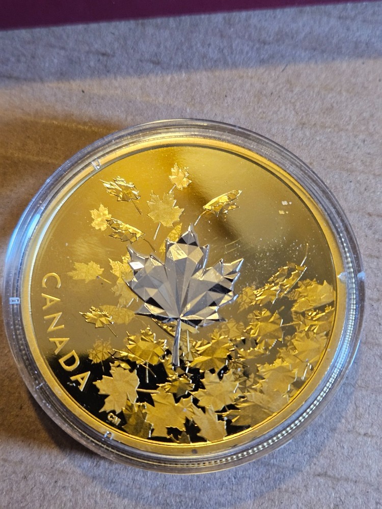 2017 $50 silver 3 oz whispering maple leaves .