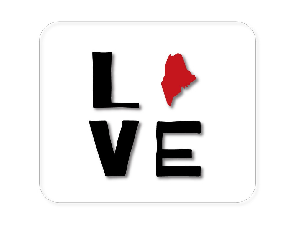 CUSTOM Mouse Pad 1/4 - Maine - Love Red & Black