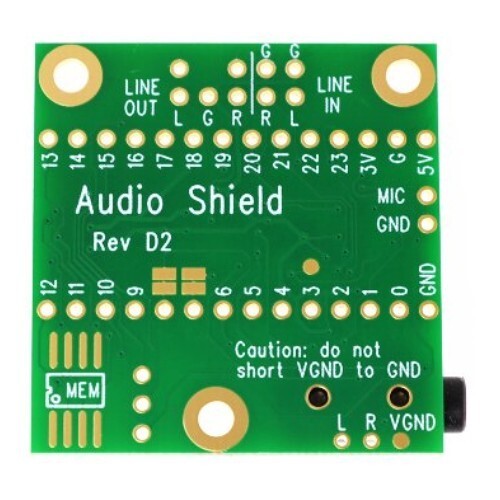 Audio Adapter Shield Rev D2 SGTL5000 for Teensy 4.0 & 4.1 Microcontrollers