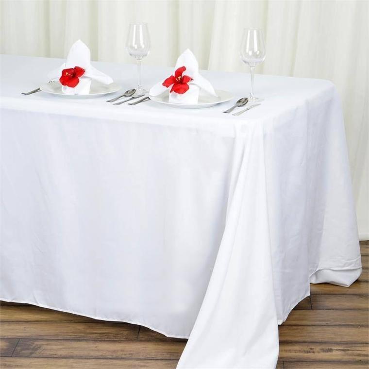 10 pcs 90x132" PREMIUM Polyester RECTANGULAR Tablecloths Catering High Linens