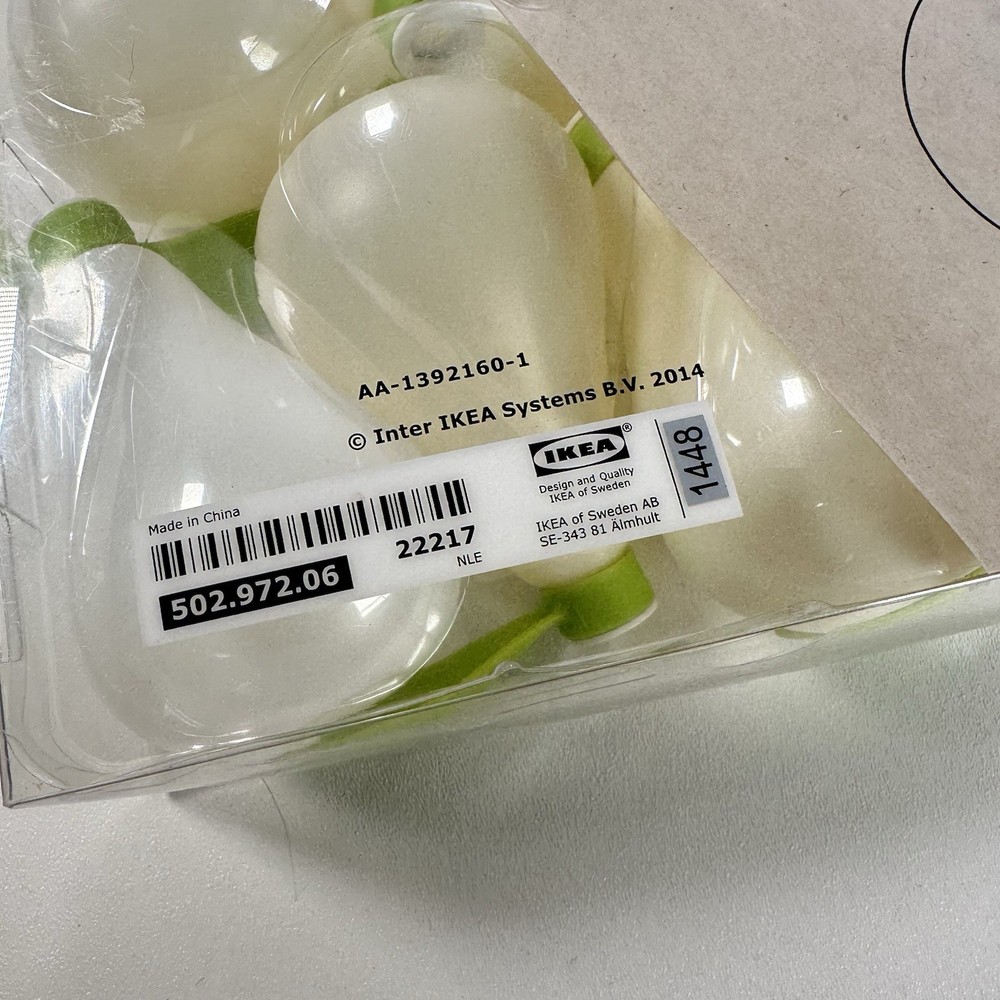 IKEA Solvinden Pear Shape String Light Covers 12 Pack White Green New Sealed
