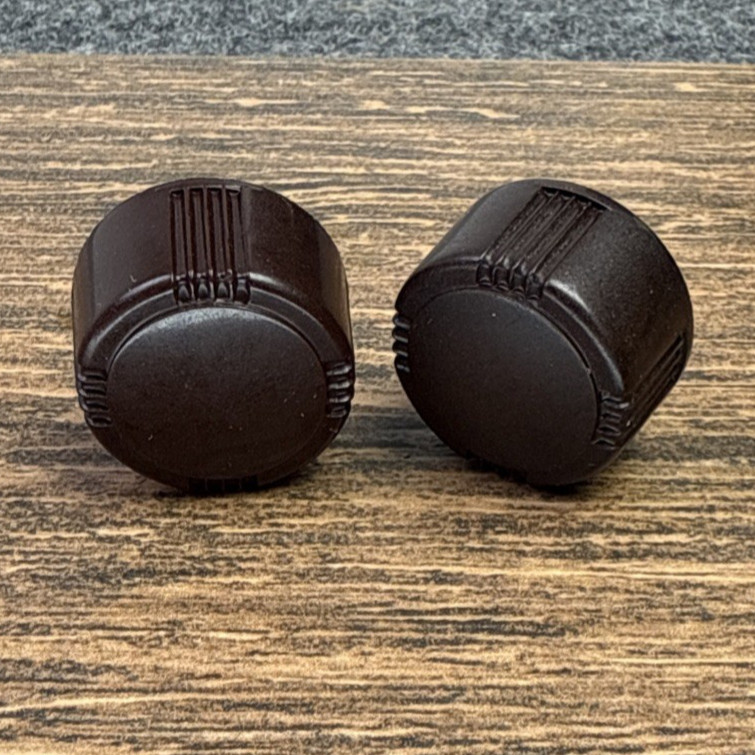 Midcentury Original Radio Knobs 2pc  1930s-50s Bakelite 1/4" D Shaft