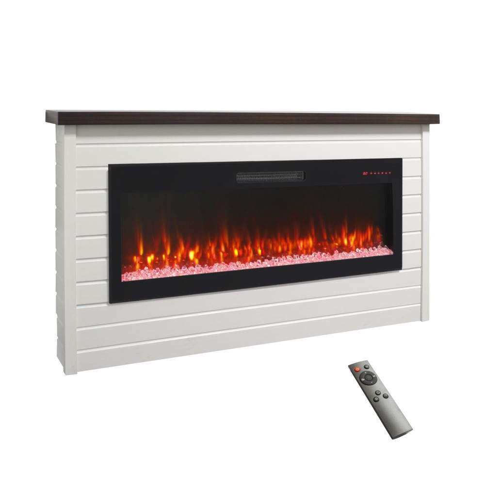 1400W Electric Fireplace Insert with Mantel, Remote & Timer
