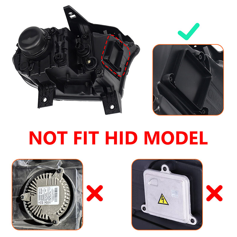 Black Halogen LED DRL Headlight For 2014-2020 Dodge Durango Assembly Driver Side