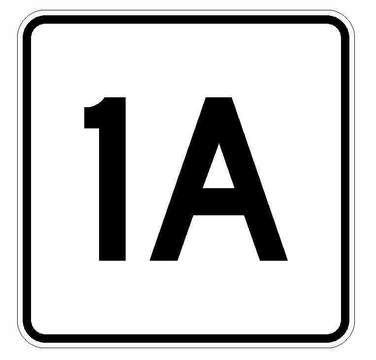 Massachusetts Route 1A Sticker Decal