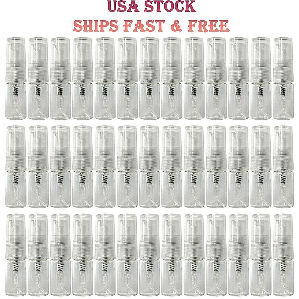 2ml 0.07oz empty perfume clear glass bottles mini atomizer spray refillable