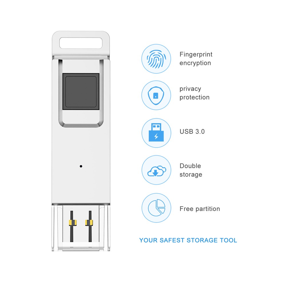 32G/128G Security Recognition Fingerprint Encrypted High tech USB3.0 Flash Drive