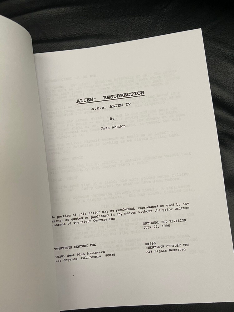 20th Century Fox THE ALIEN QUADRILOGY Rare Script SCREENPLAY SET Collection